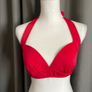 Red Halter Bikini Top